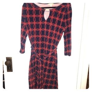 Banana Republic Navy Blue and Red Wrap Dress
